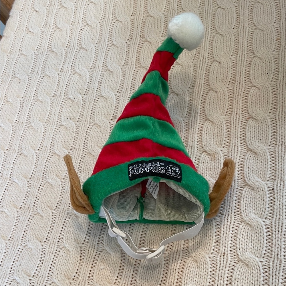 Festive Green and Red Elf Hat for small dog/cat